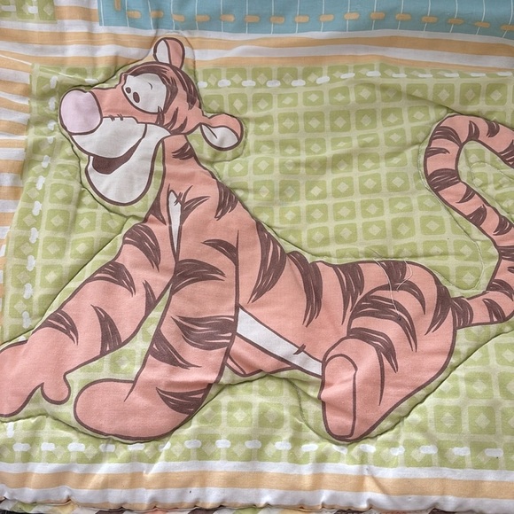 VTG Disney Baby Comforter Winnie The Pooh, Eeyore,Tigger, Piglet 41"X31" Pastel - Picture 5 of 7
